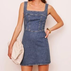 Reformation Davies Bustier Denim Dress